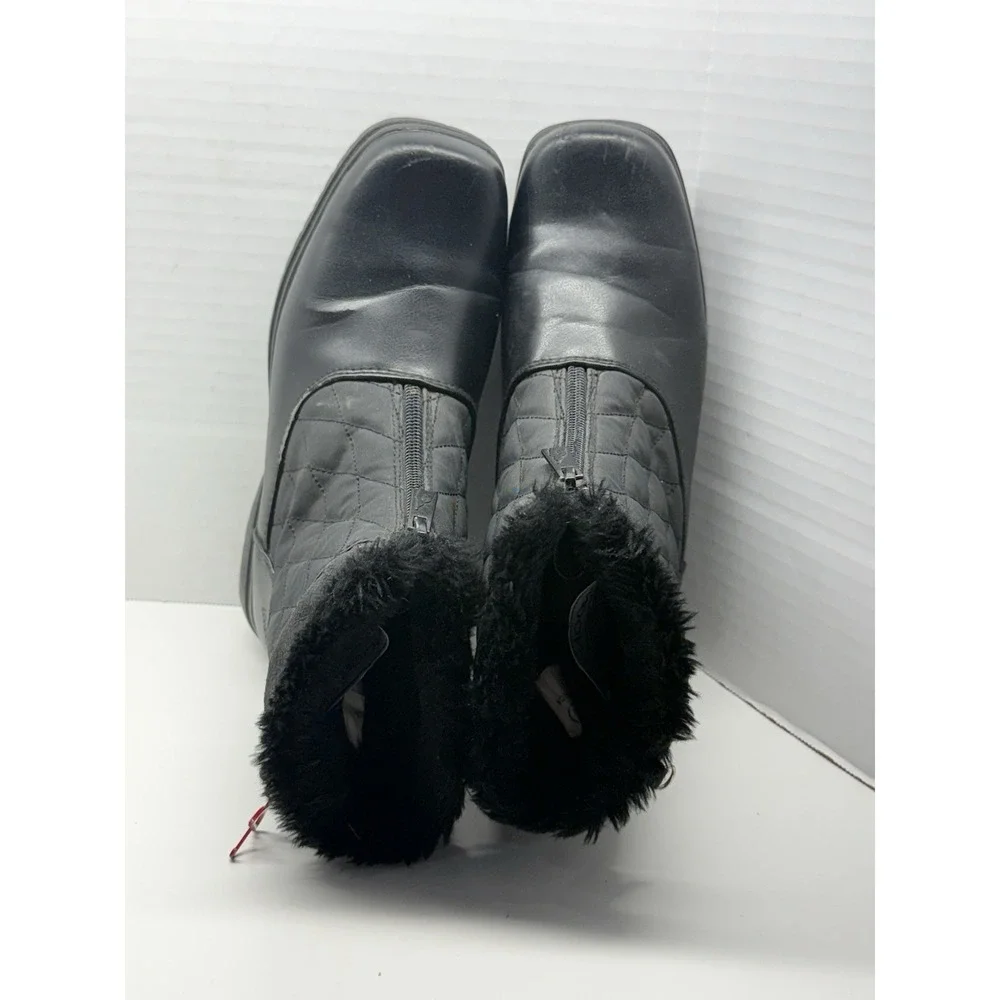 London‎ Fog Weatherproof Women's Sz 6M Erica Black Winter Snow Boots W/Faux Fur